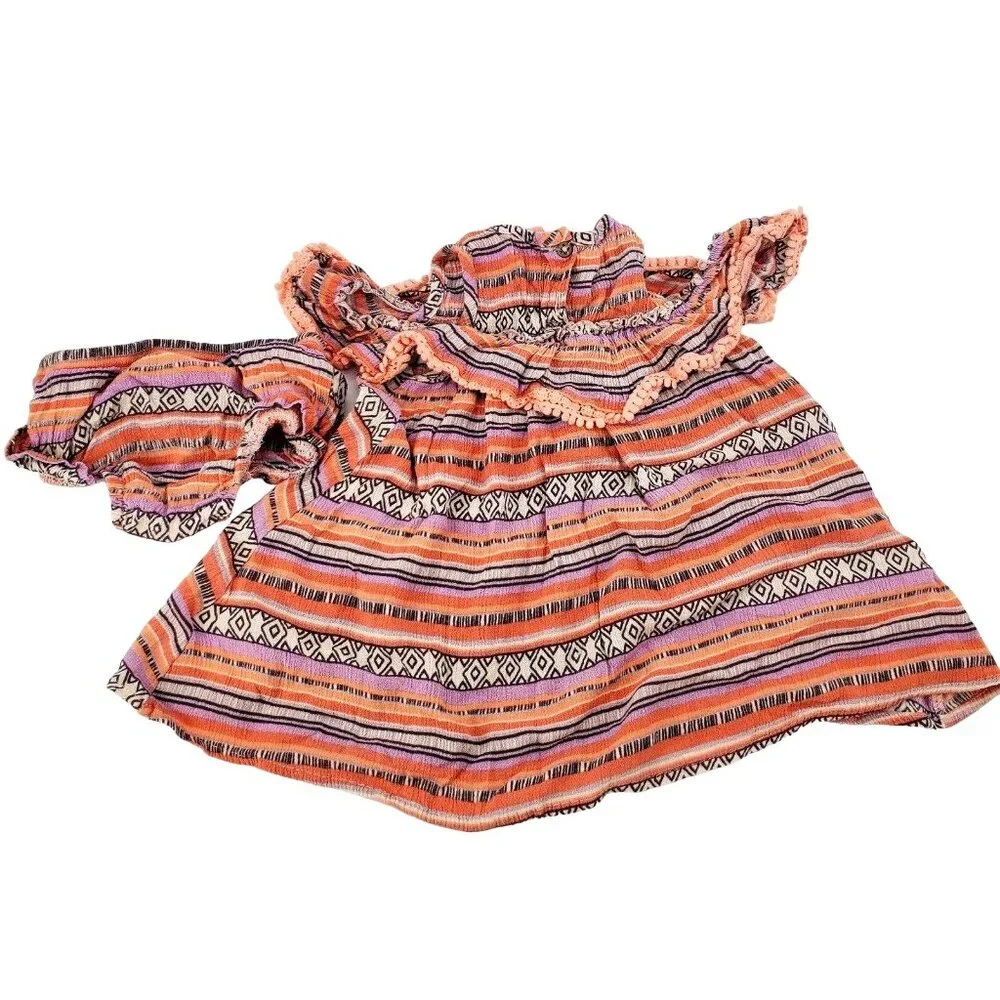 New 12M Jessica Simpson Baby Dress Outfit Ruffle Cold-Shoulder Diaper Cover